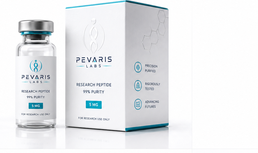 Pevaris Labs research peptide vial and carton